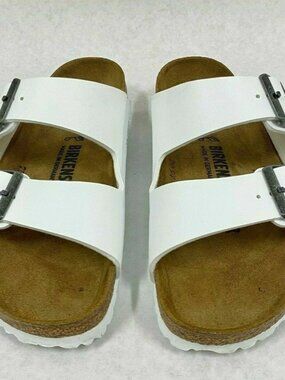 Birkenstock Arizona White Birko-Flor Narrow Width Sandals